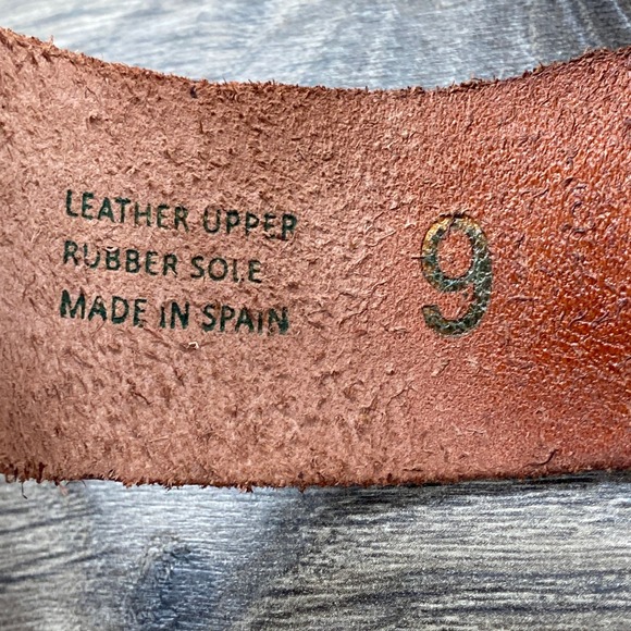 Yokono Women's Brown Leather Wedge Sandals Size 9 Made in Spain - Picture 6 of 8